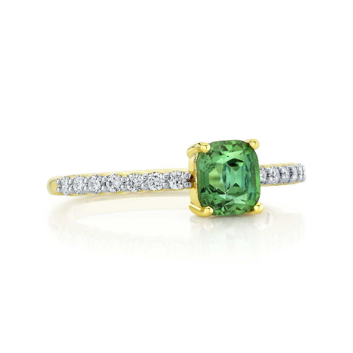 Green Tourmaline And Diamond Ring