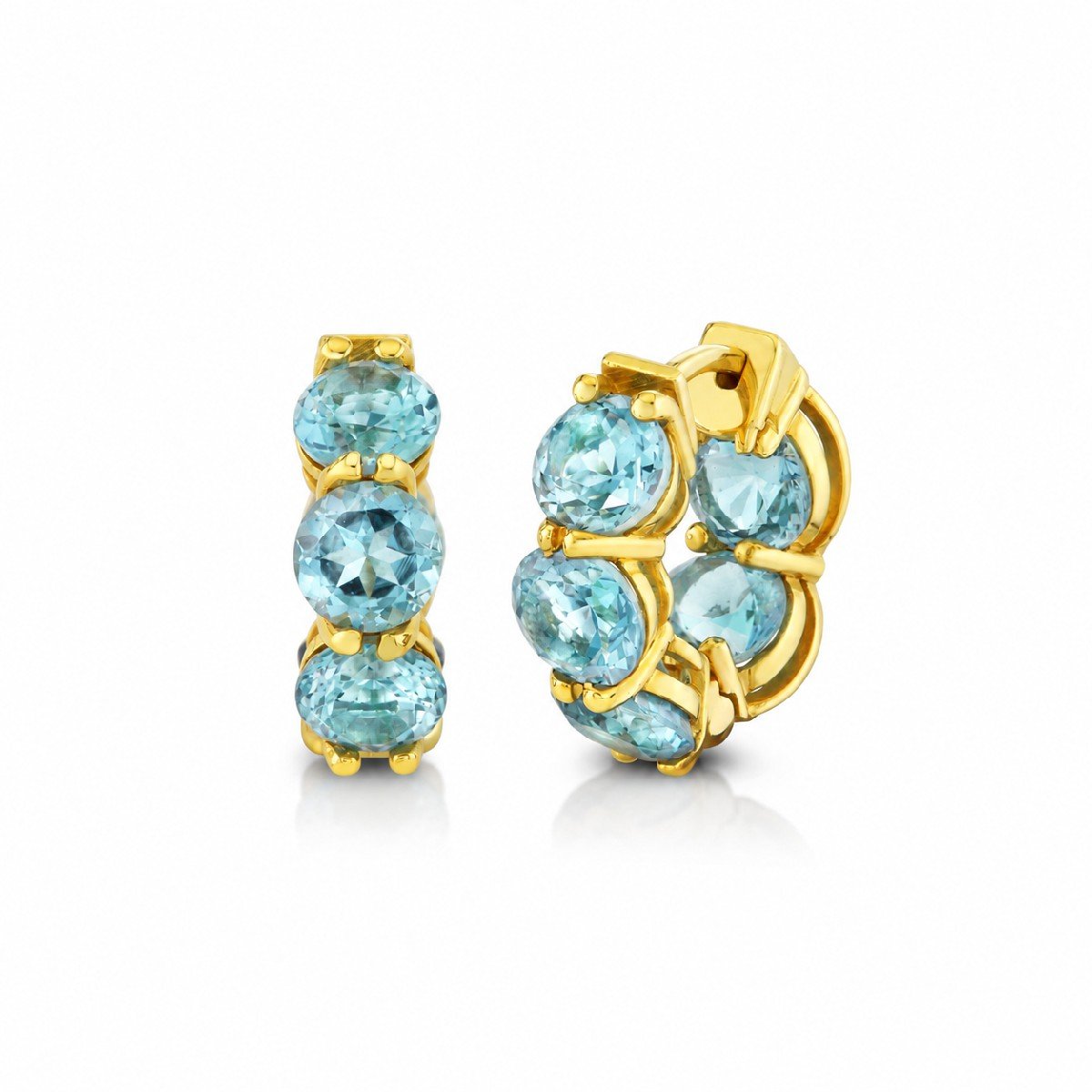 14mm Sky Blue Topaz Inside Out Hoops