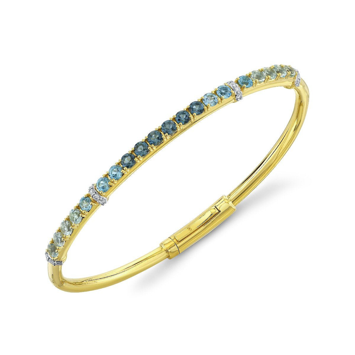 Ombre Blue Topaz Bracelet With Diamonds