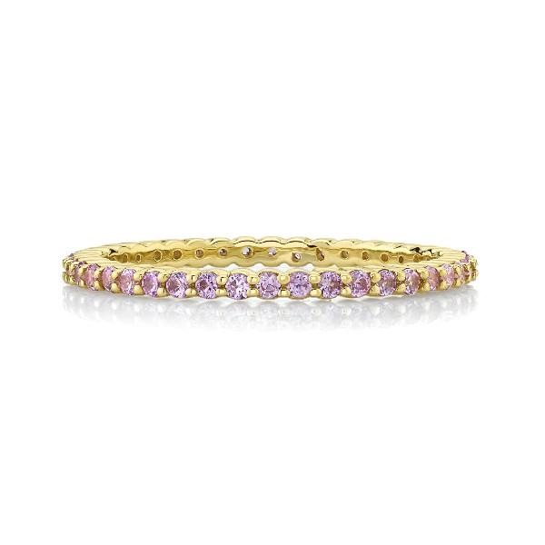Pink Sapphire Eternity Band