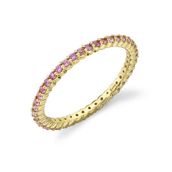 Pink Sapphire Eternity Band