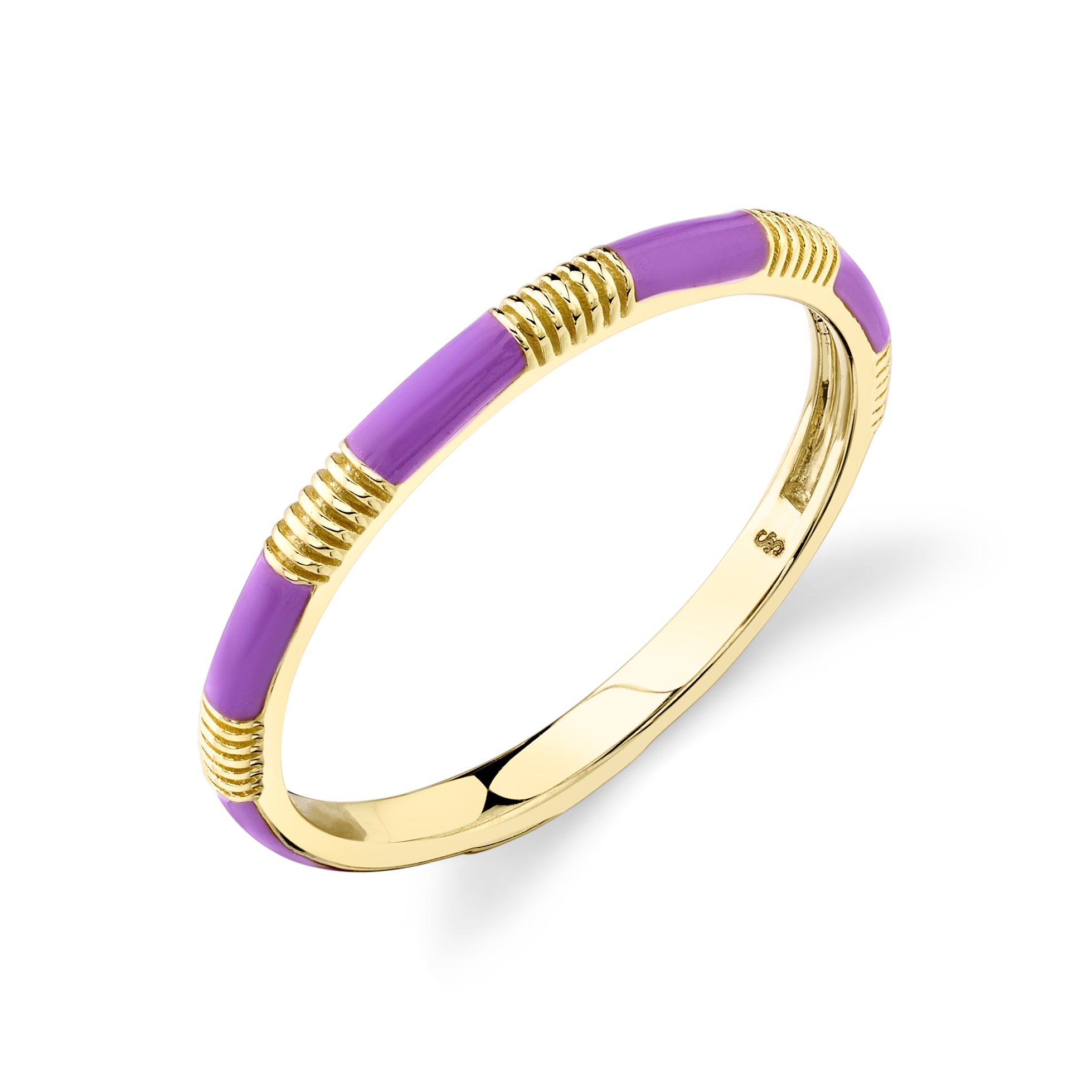 Purple Enamel Band with Strie Detail