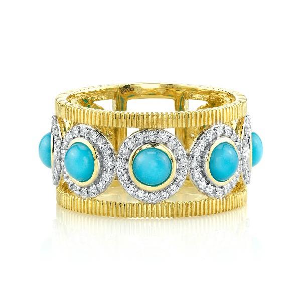 Turquoise And Diamond Band