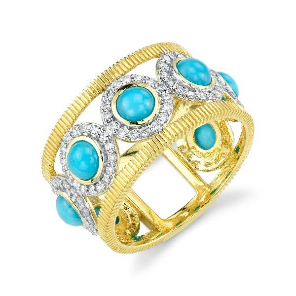 Turquoise And Diamond Band