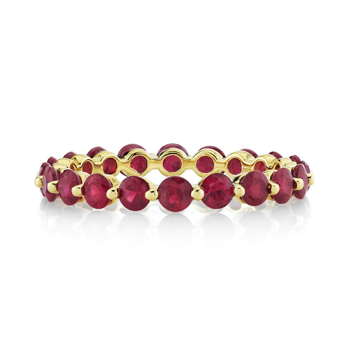 Ruby Eternity Band With Prong Spacers