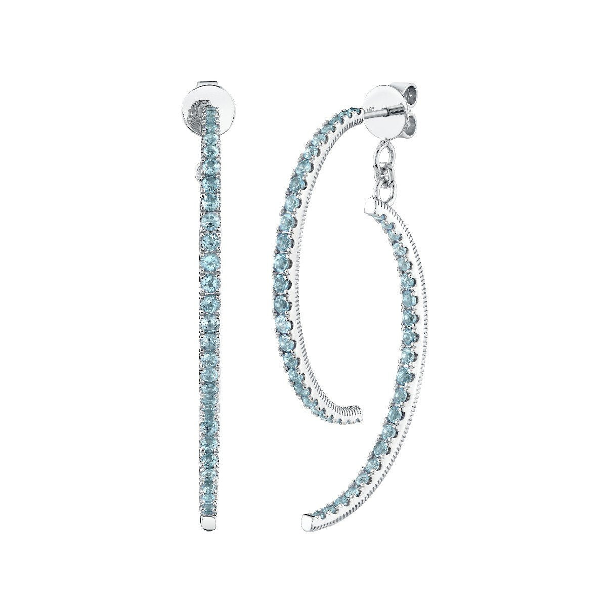 Swiss Blue Topaz Sterling Silver Windchime Earrings
