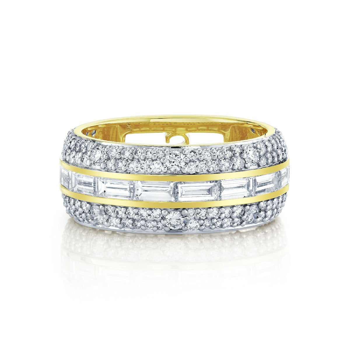 Diamond Baguette Band With Pave Edges