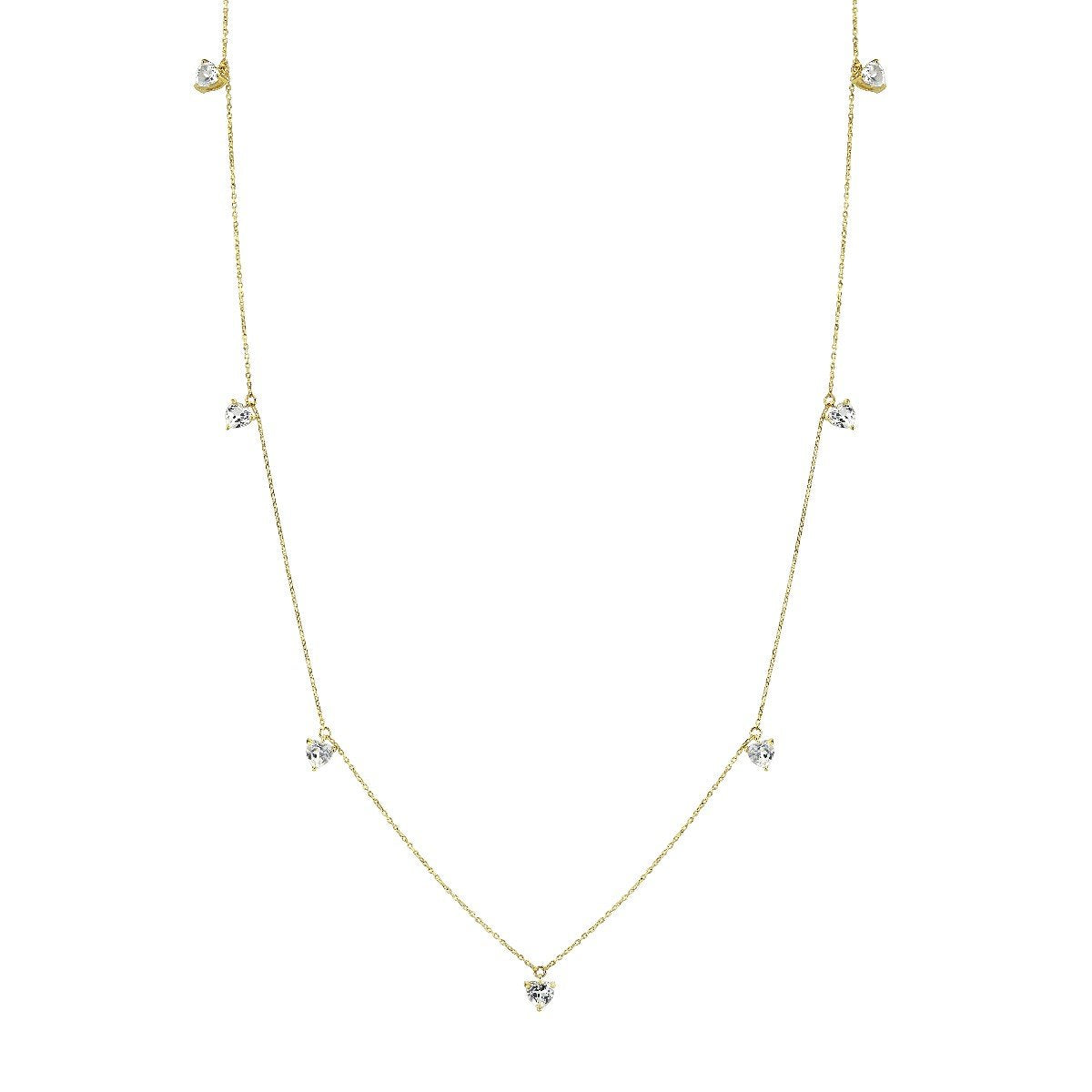 White Topaz Heart Necklace