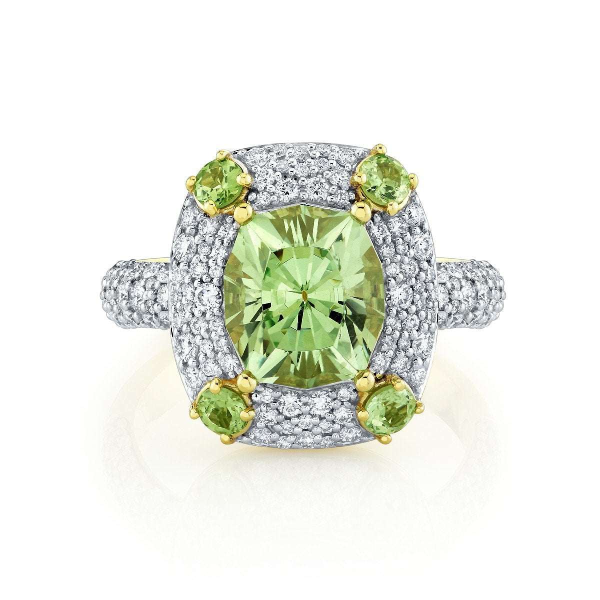 Merelani Mint Garnet And Diamond Ring