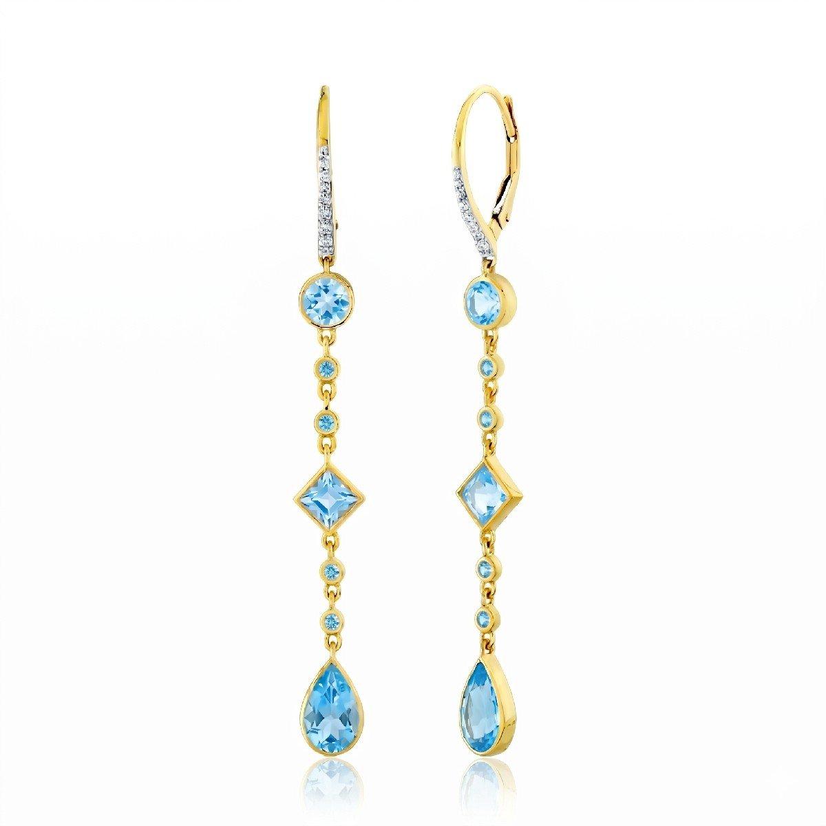 Blue Topaz Multi Shape Drop Earrings