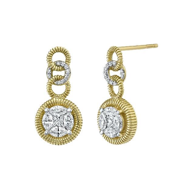 Diamond Link Earrings With Cipriani Drops