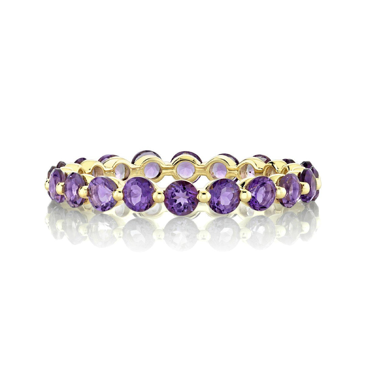Amethyst Eternity Band With Prong Spacers