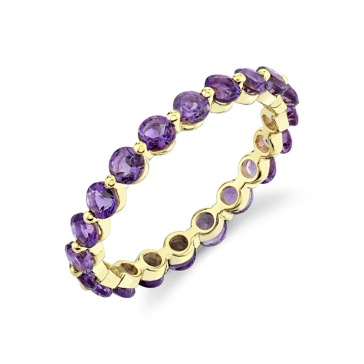 Amethyst Eternity Band With Prong Spacers