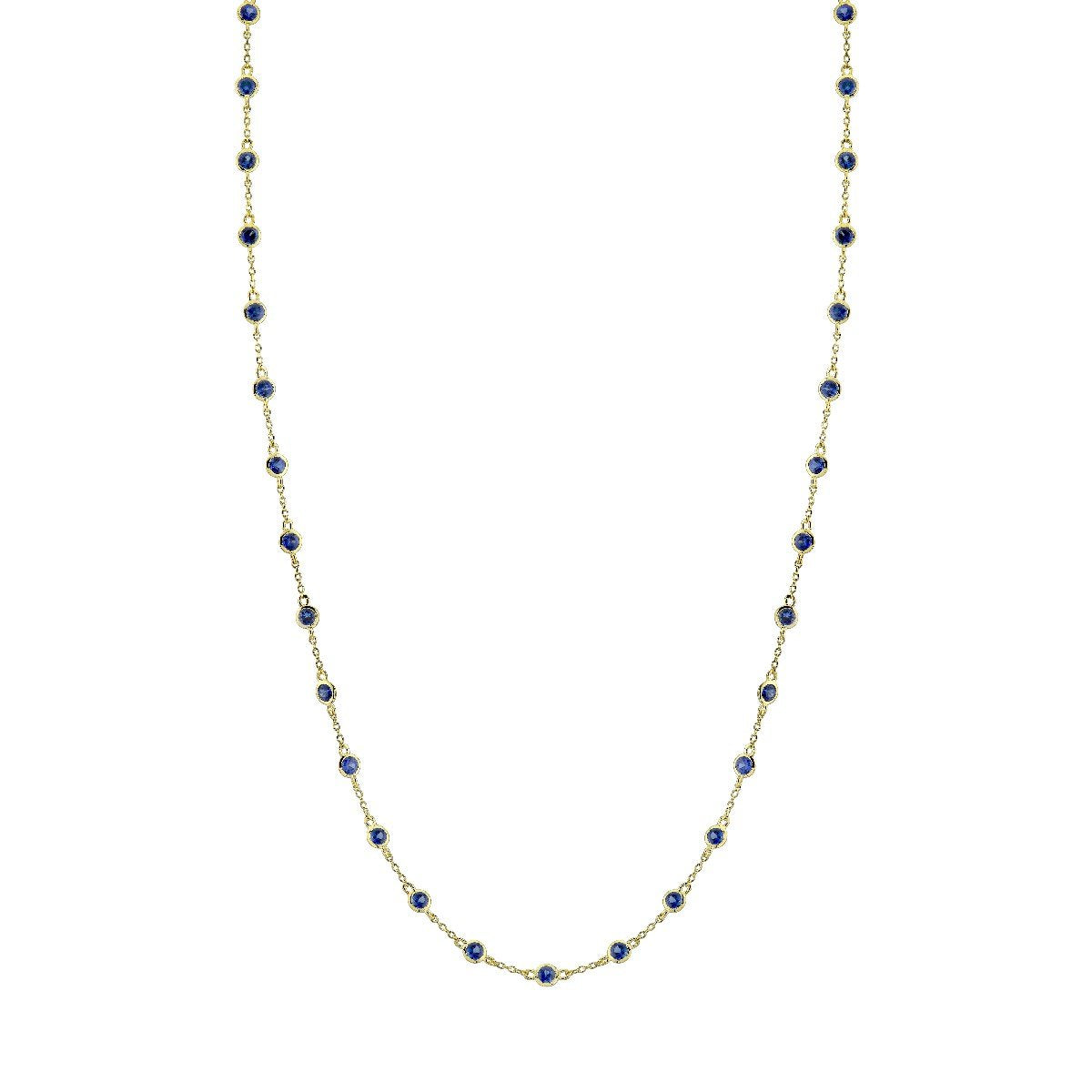 Bezel Set Blue Sapphire Necklace