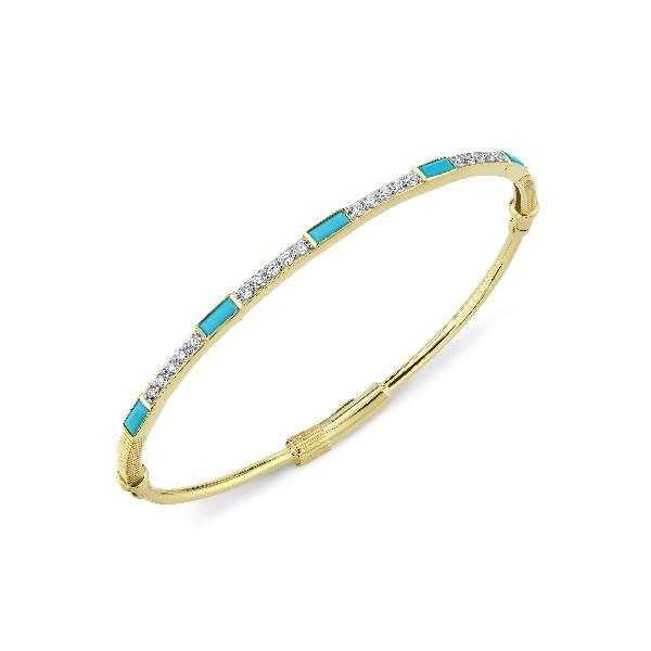 Turquoise Baguette & Diamond Bracelet