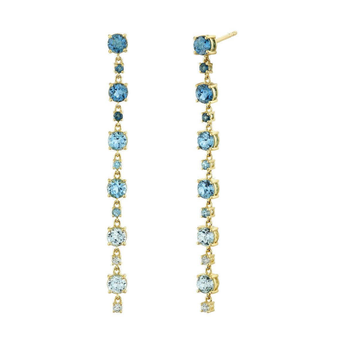 Ombre Blue Topaz Drop Earrings