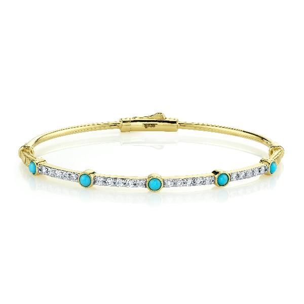 Turquoise And Diamond Bracelet