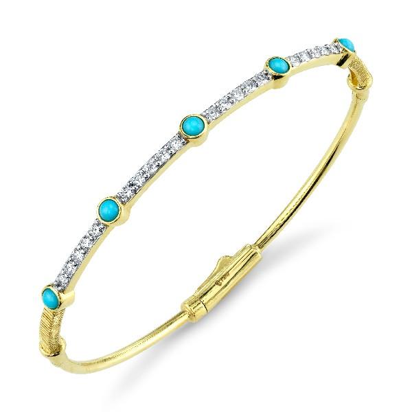 Turquoise And Diamond Bracelet