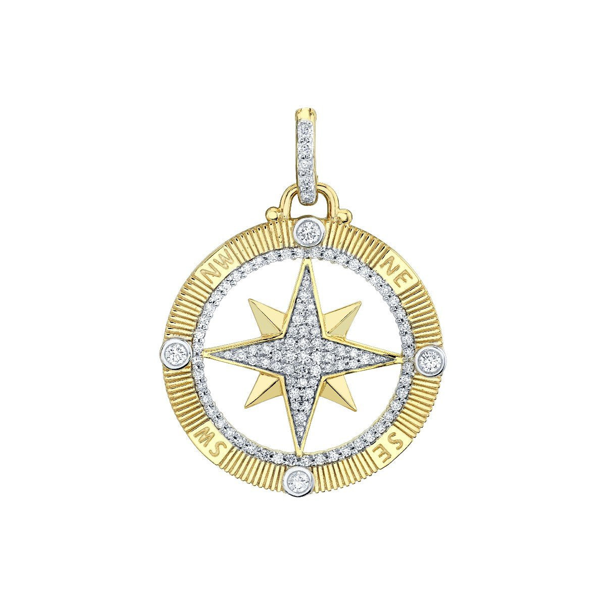 Diamond Compass Rose Charm