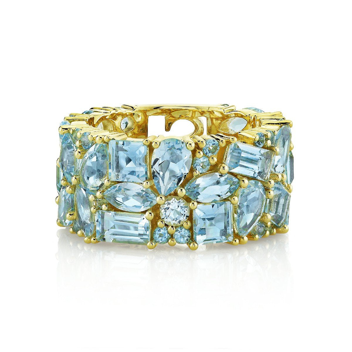 Blue Topaz Mix Shape Band