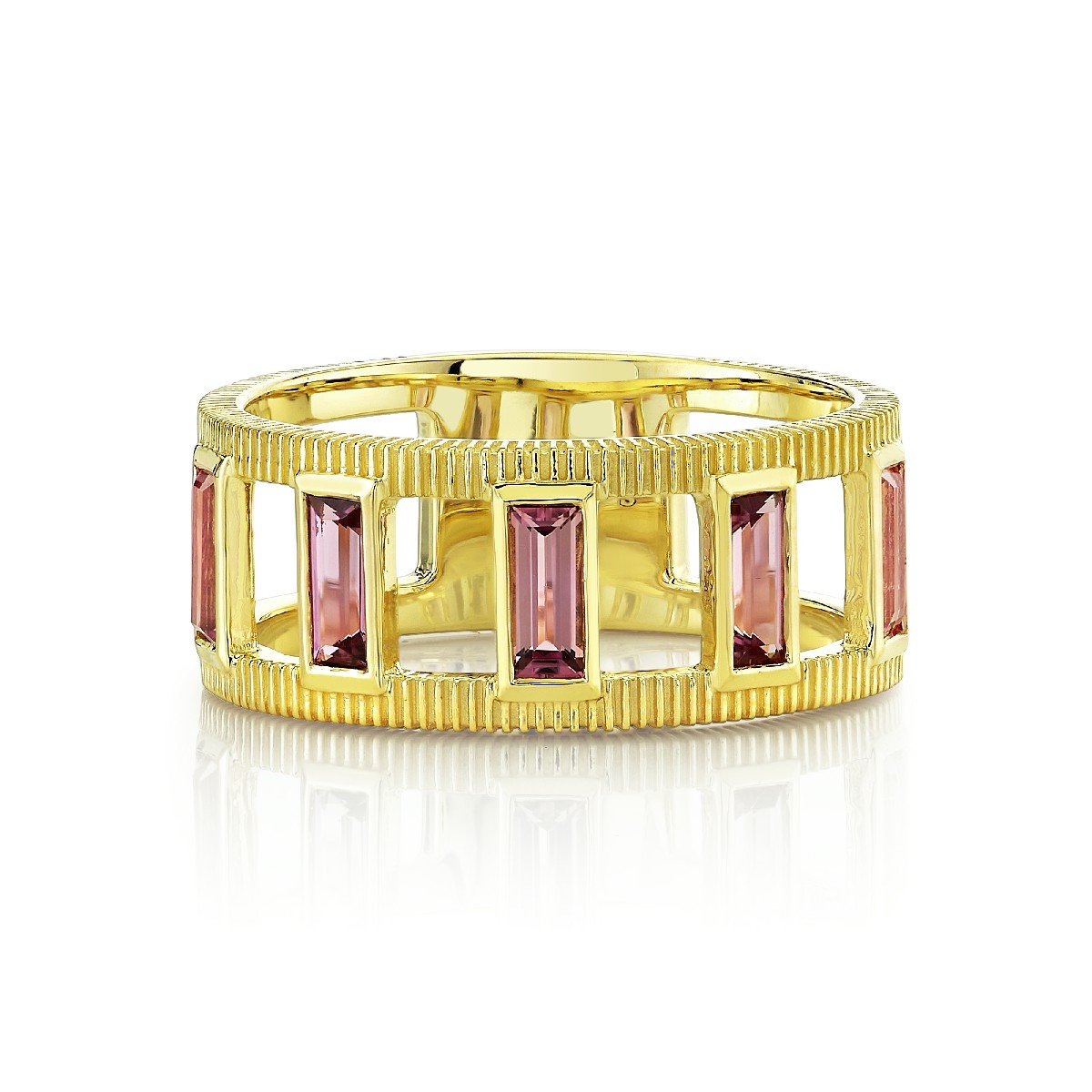 Pink Tourmaline Baguette Band