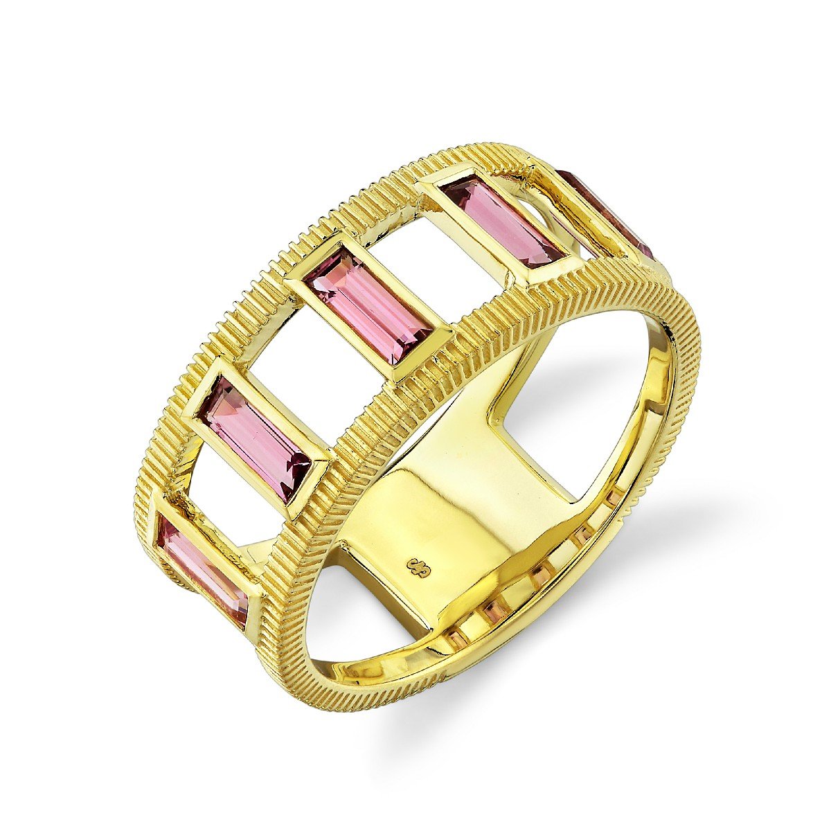 Pink Tourmaline Baguette Band