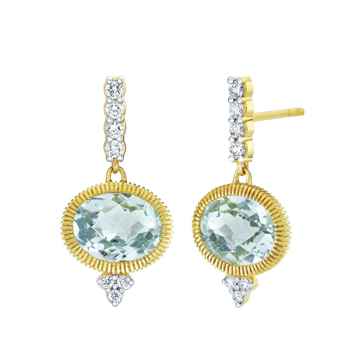 Bezel Set Sky Blue Topaz Drop Earrings