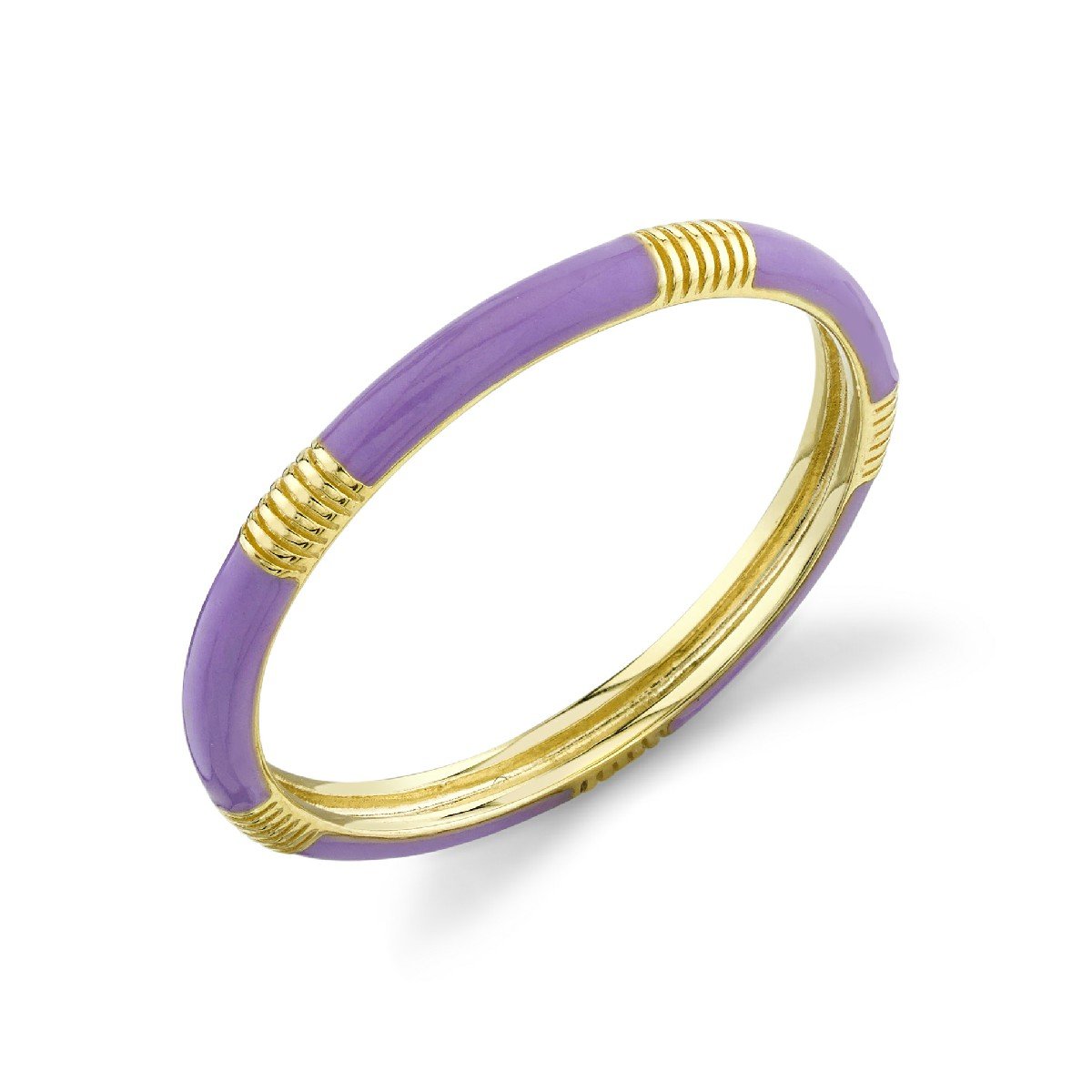 Lavender Enamel Band With Strie Detail