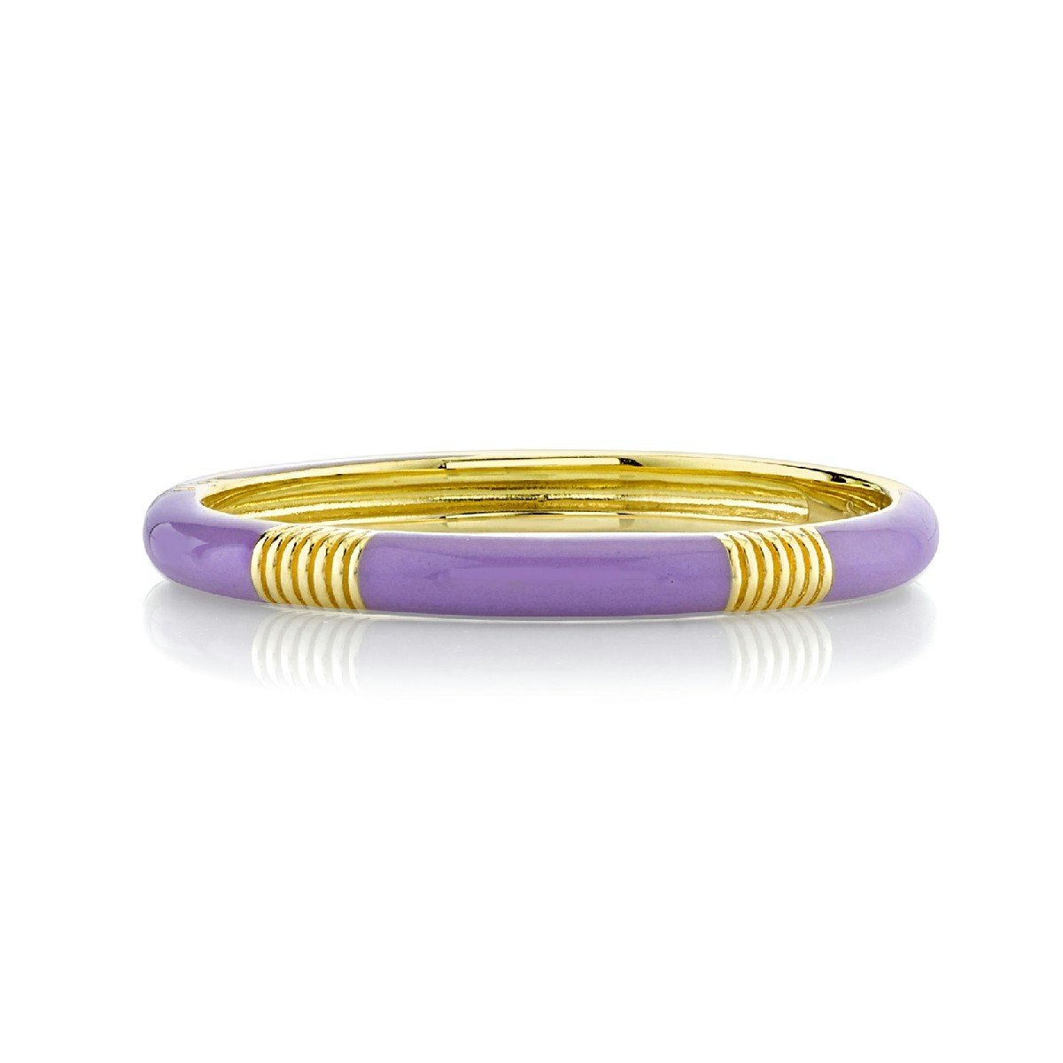 Lavender Enamel Band With Strie Detail