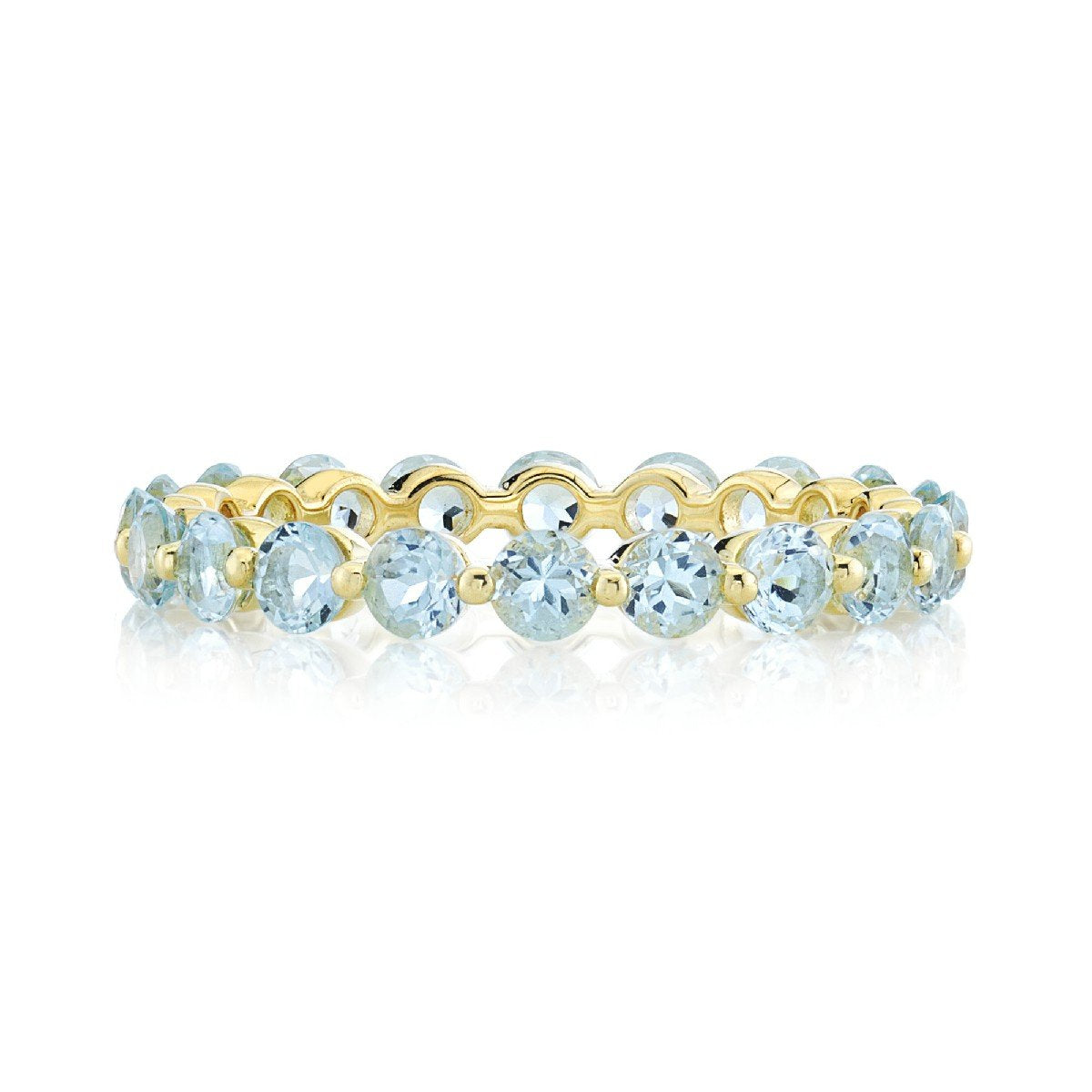 Sky Blue Topaz Eternity Band With Prong Spacers