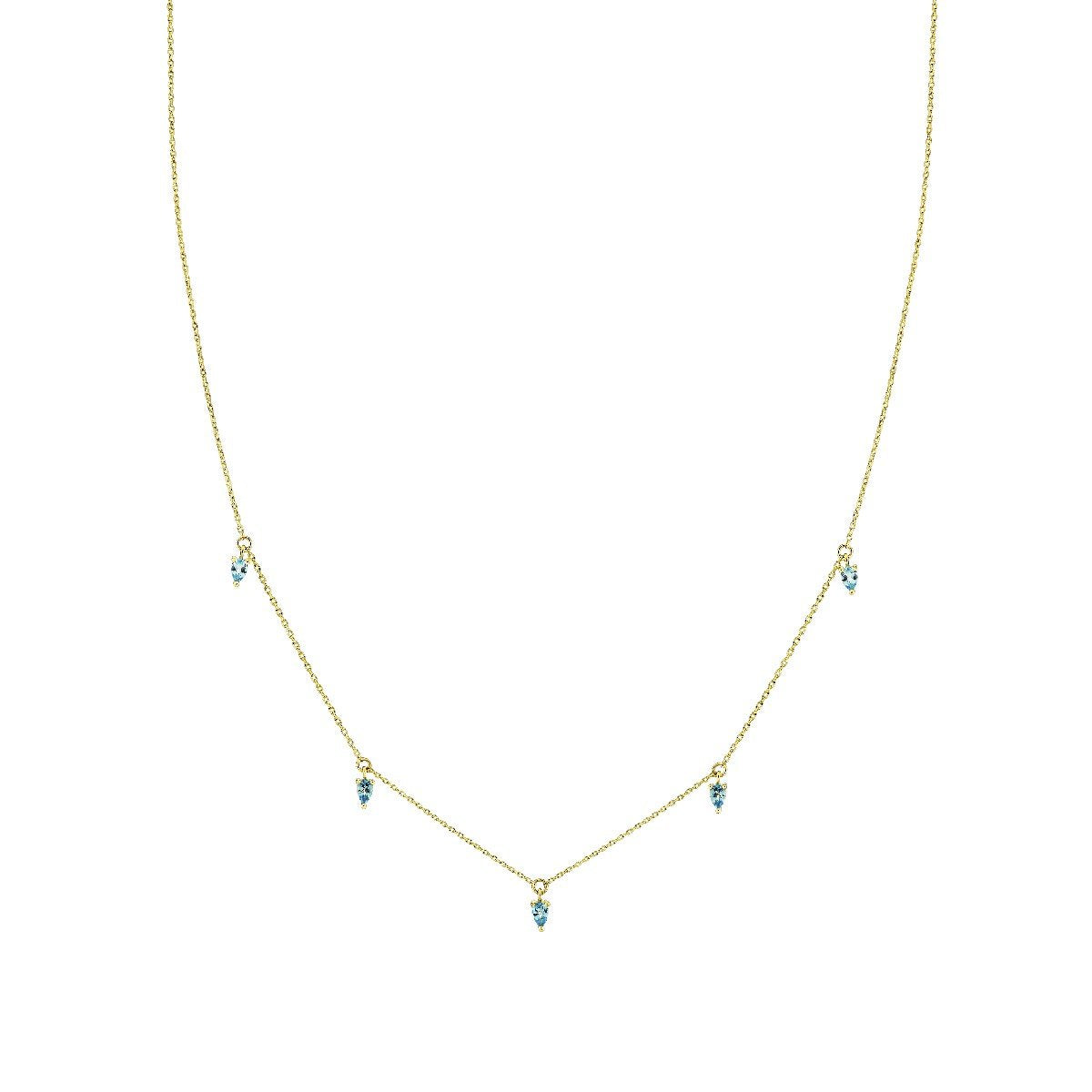 Swiss Blue Topaz Pear Drop Chain