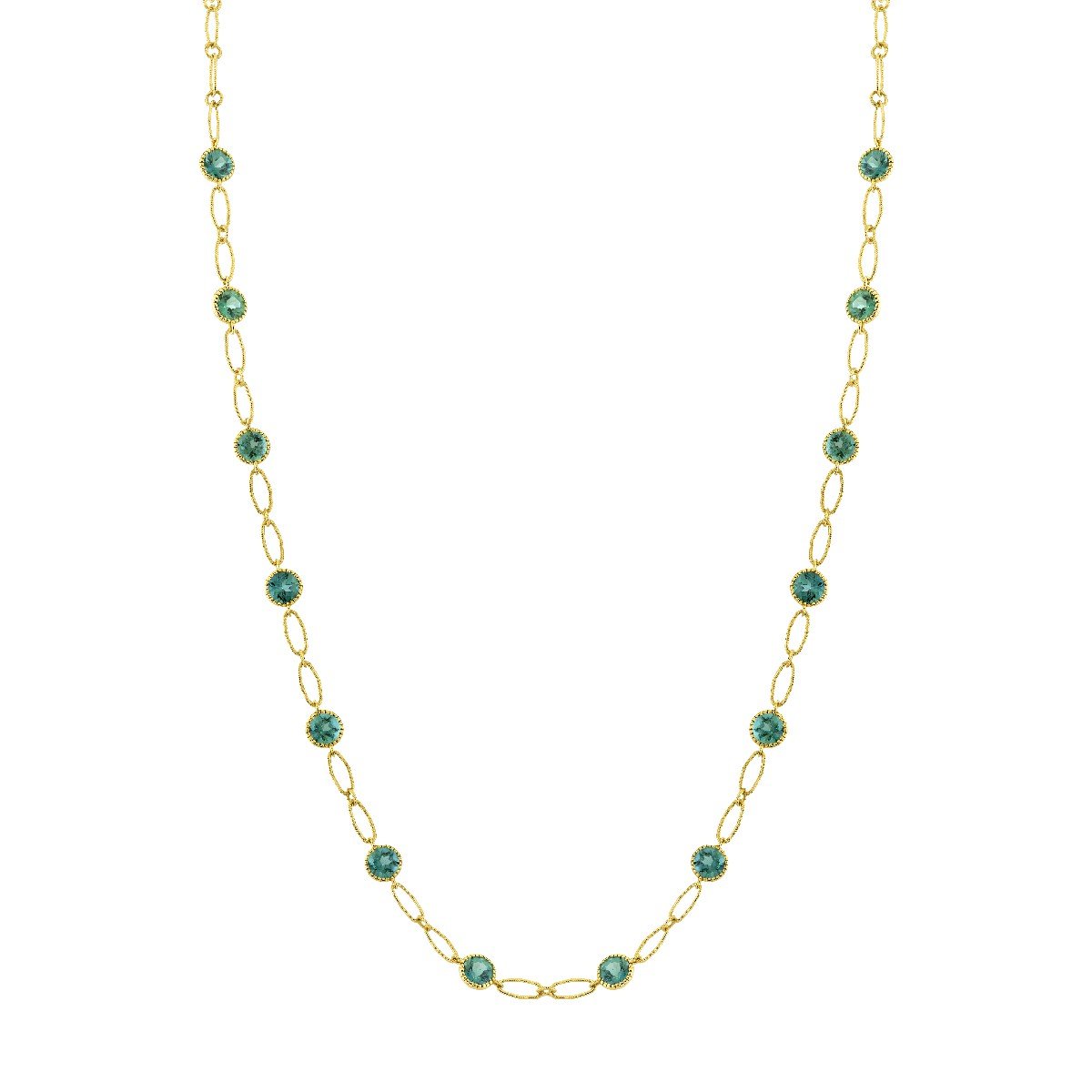 Blue Green Tourmaline Lacey Chain