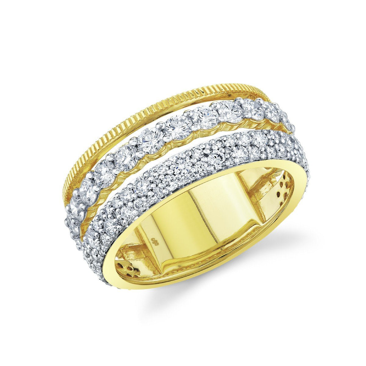 Diamond And Strie Triple Row Band