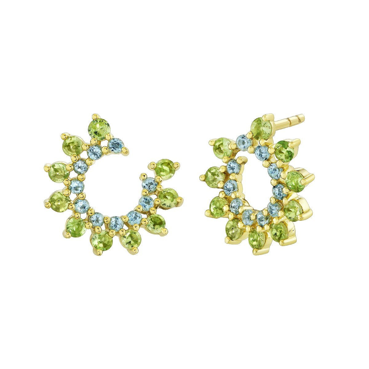 Blue Topaz And Light Tsavorite Wrap Earrings