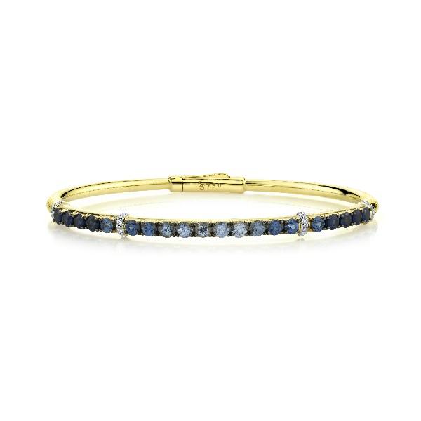 Graduated Blue Sapphire And Diamond Bracelet
