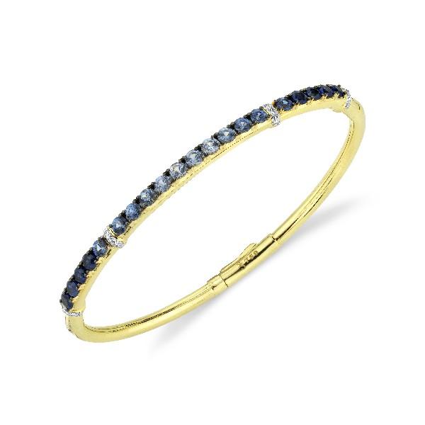 Graduated Blue Sapphire And Diamond Bracelet