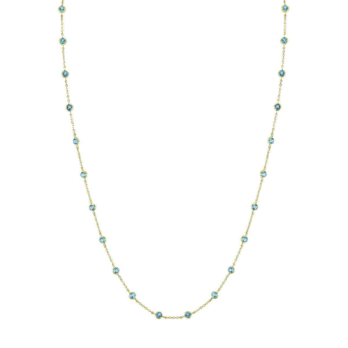 Swiss Blue Topaz Bezel Set Chain