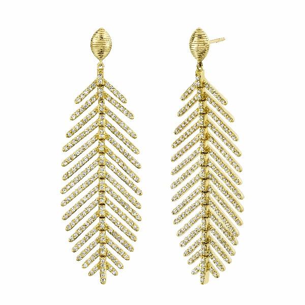 50mm Diamond Feather Earrings & Marquis Strie Top