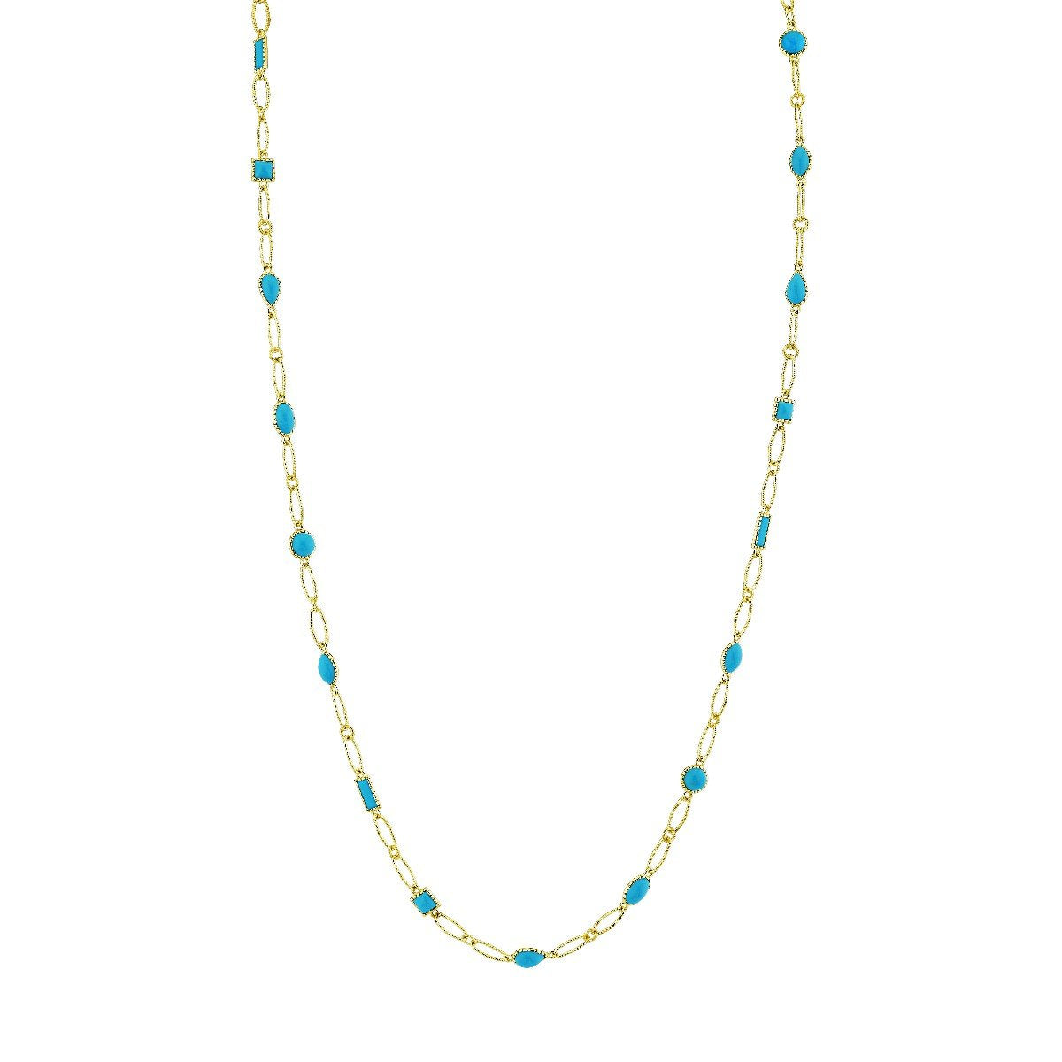 Turquoise Mix Shape Lacey Chain