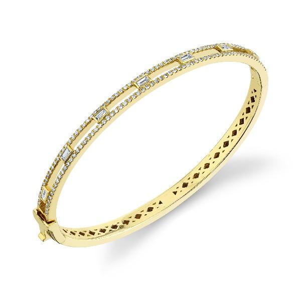 Baguette Diamond Bracelet With Diamond Edges