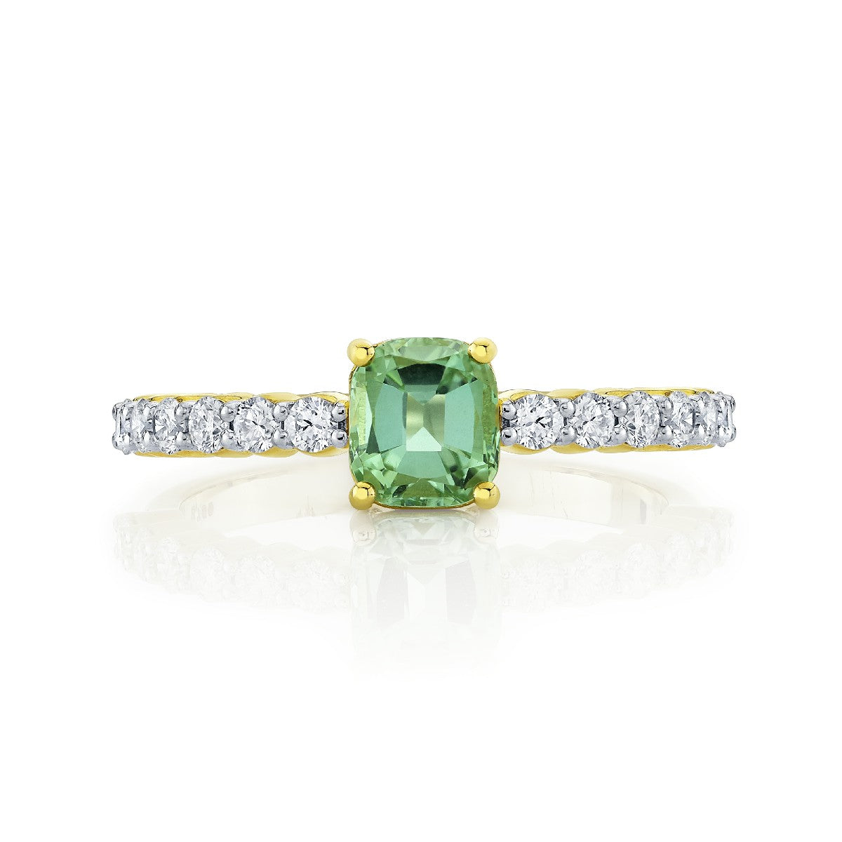 Green Tourmaline And Diamond Ring