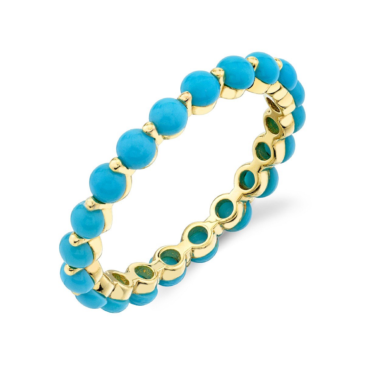 Turquoise Eternity Band With Prong Spacers