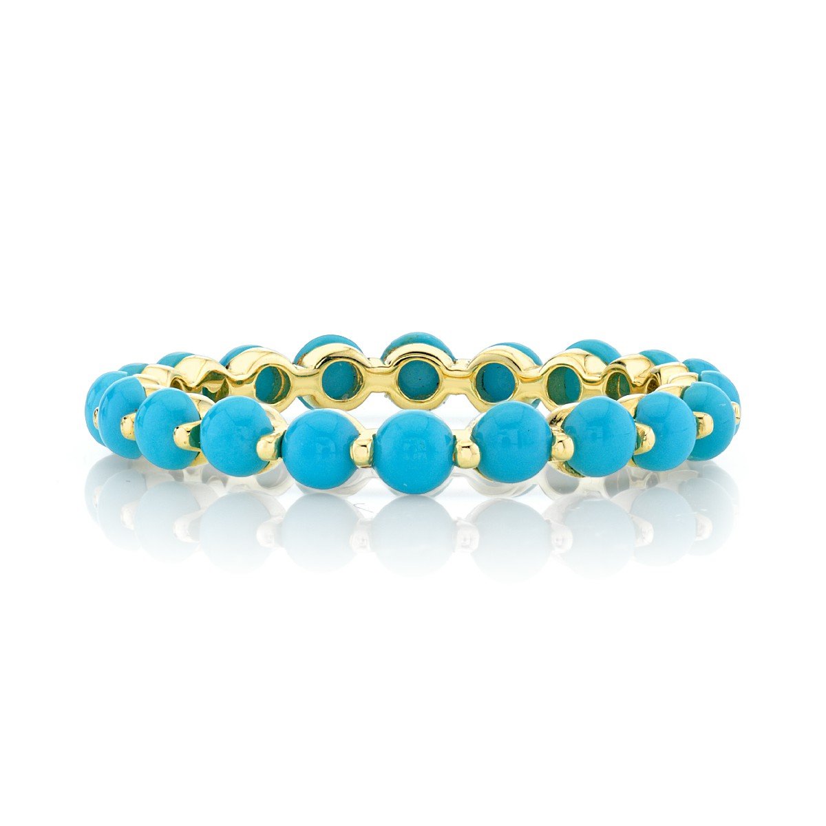 Turquoise Eternity Band With Prong Spacers