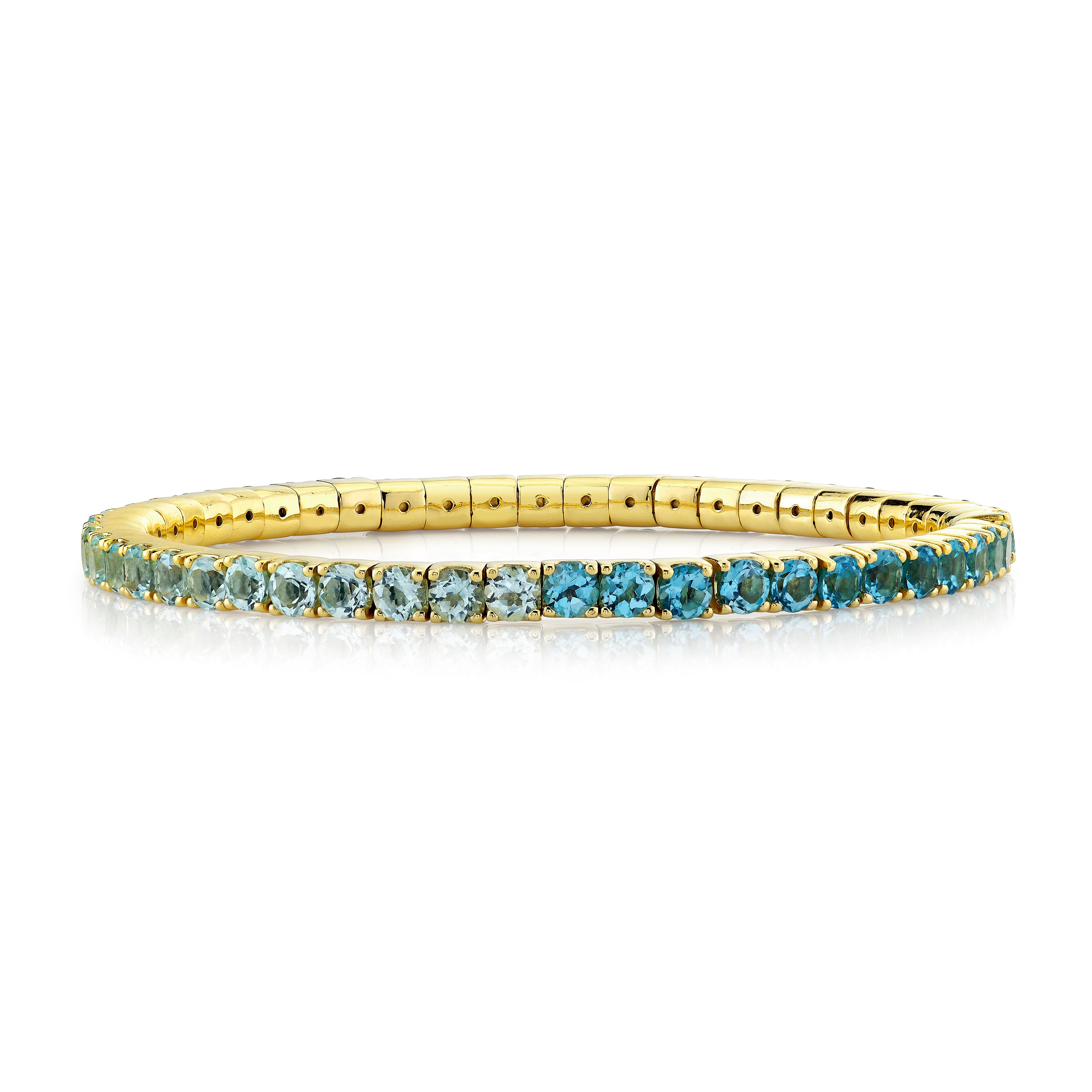 Stretch 3.5mm Ombre Blue Topaz Tennis Bracelet