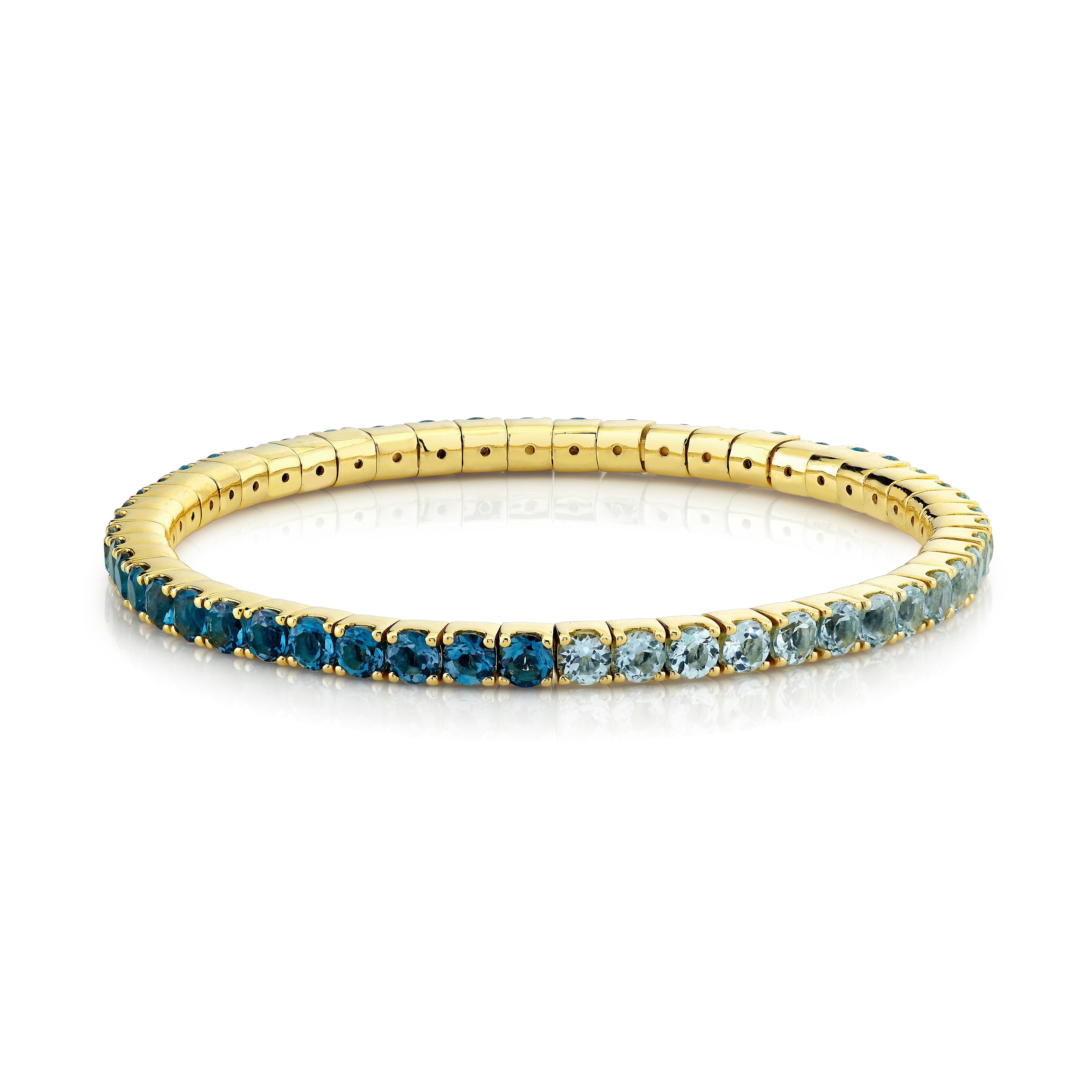 Stretch 3.5mm Ombre Blue Topaz Tennis Bracelet