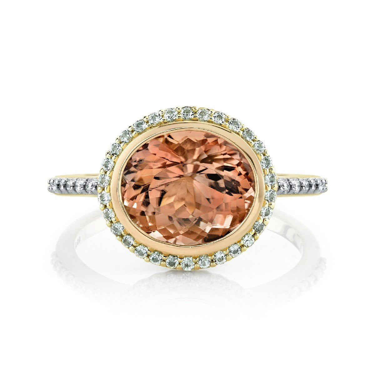 Watermelon Tourmaline Ring With Diamonds