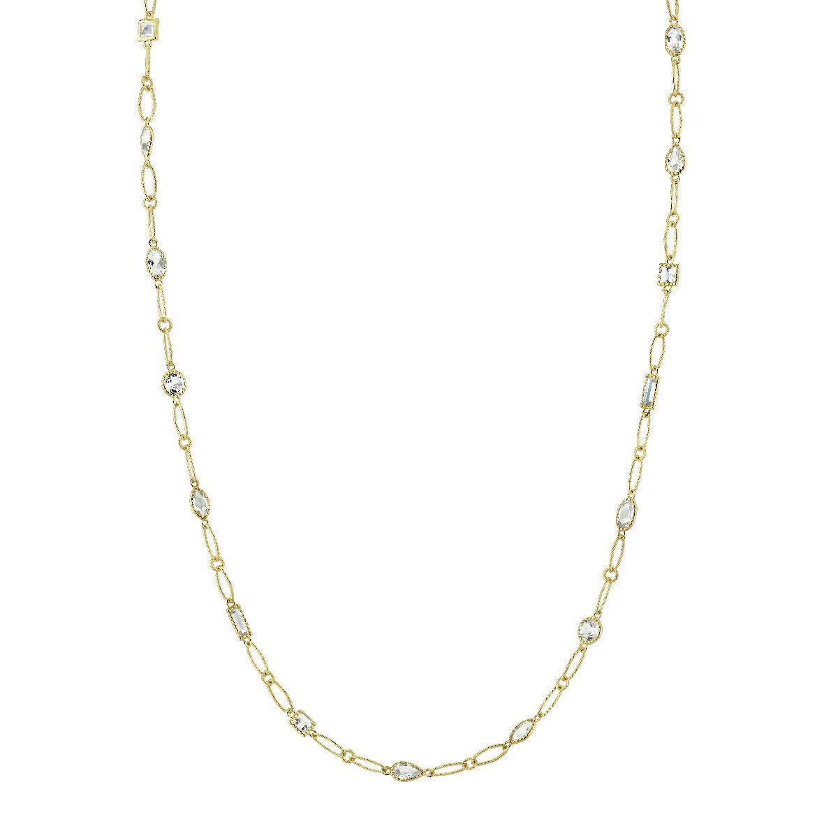 White Topaz Mix Shape Lacey Chain