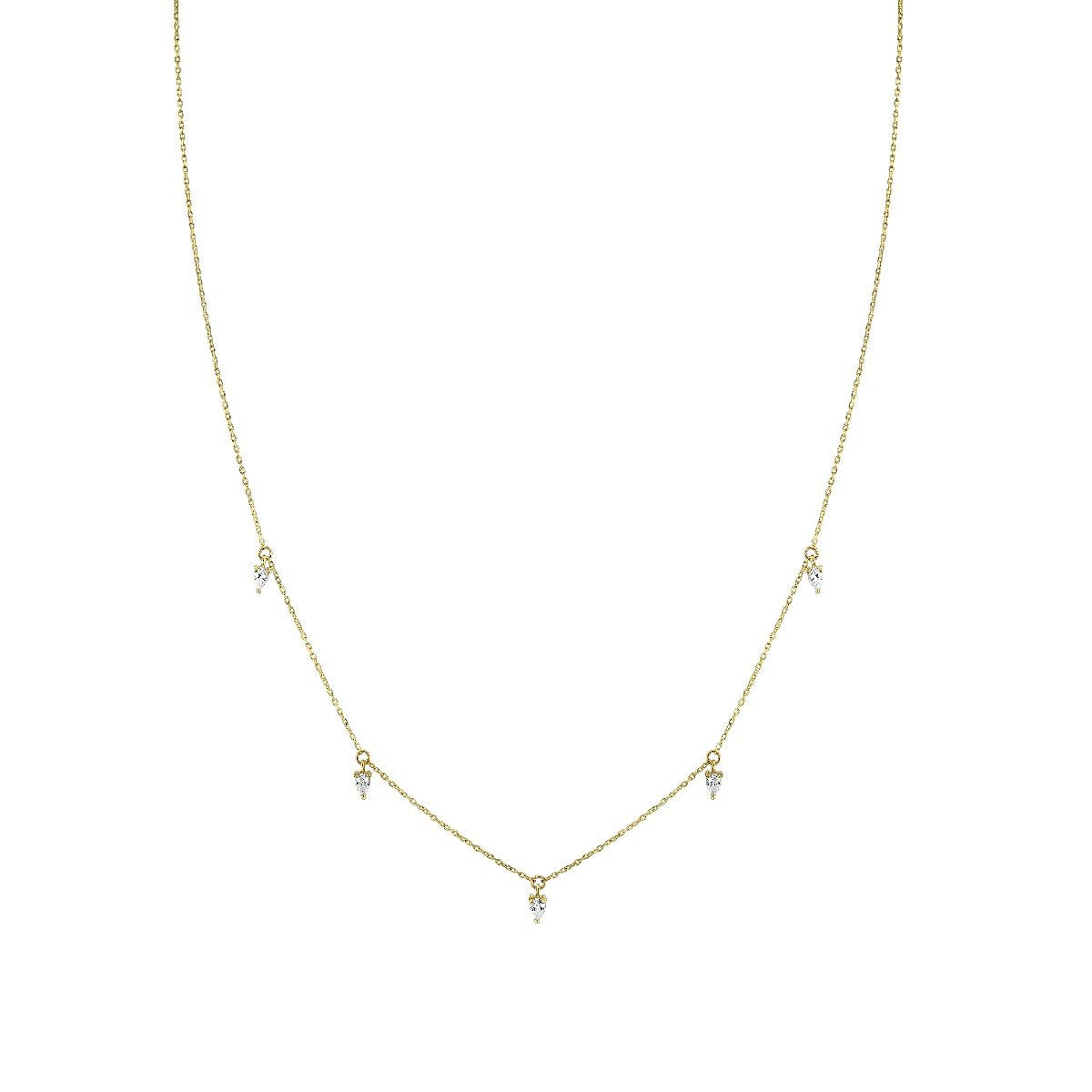 White Topaz Pear Drop Chain