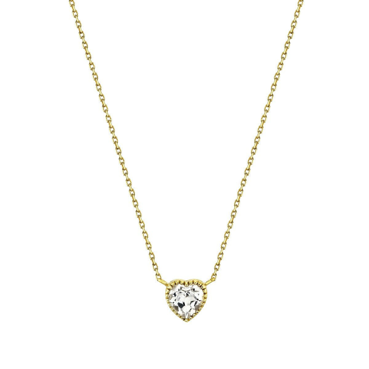 White Topaz Heart Pendant