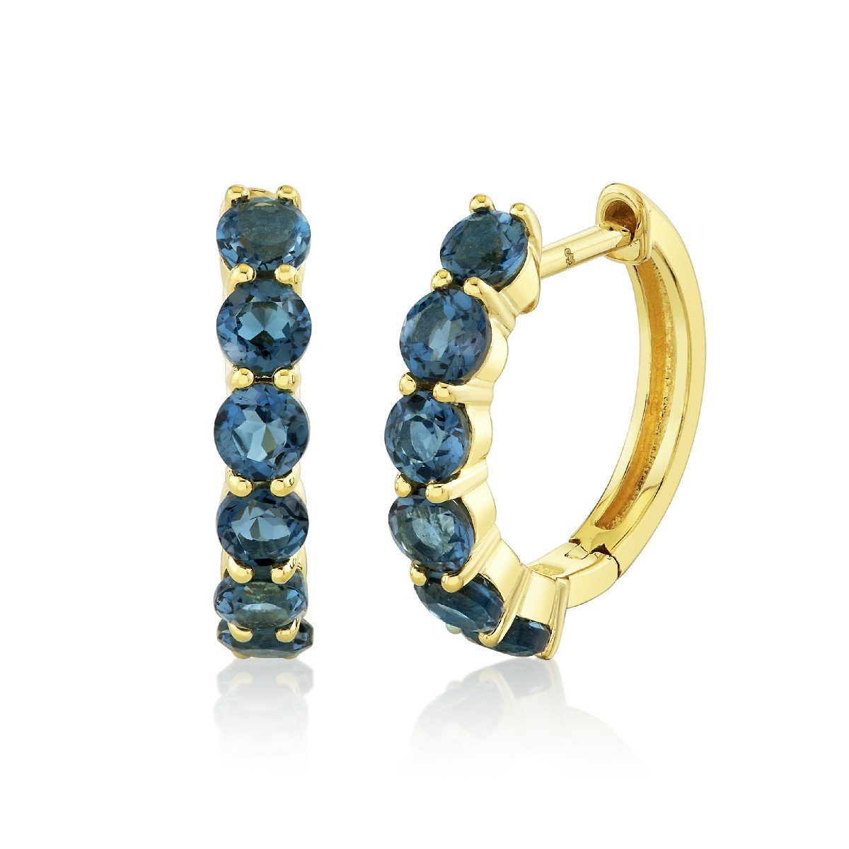 12mm London Blue Topaz Huggies